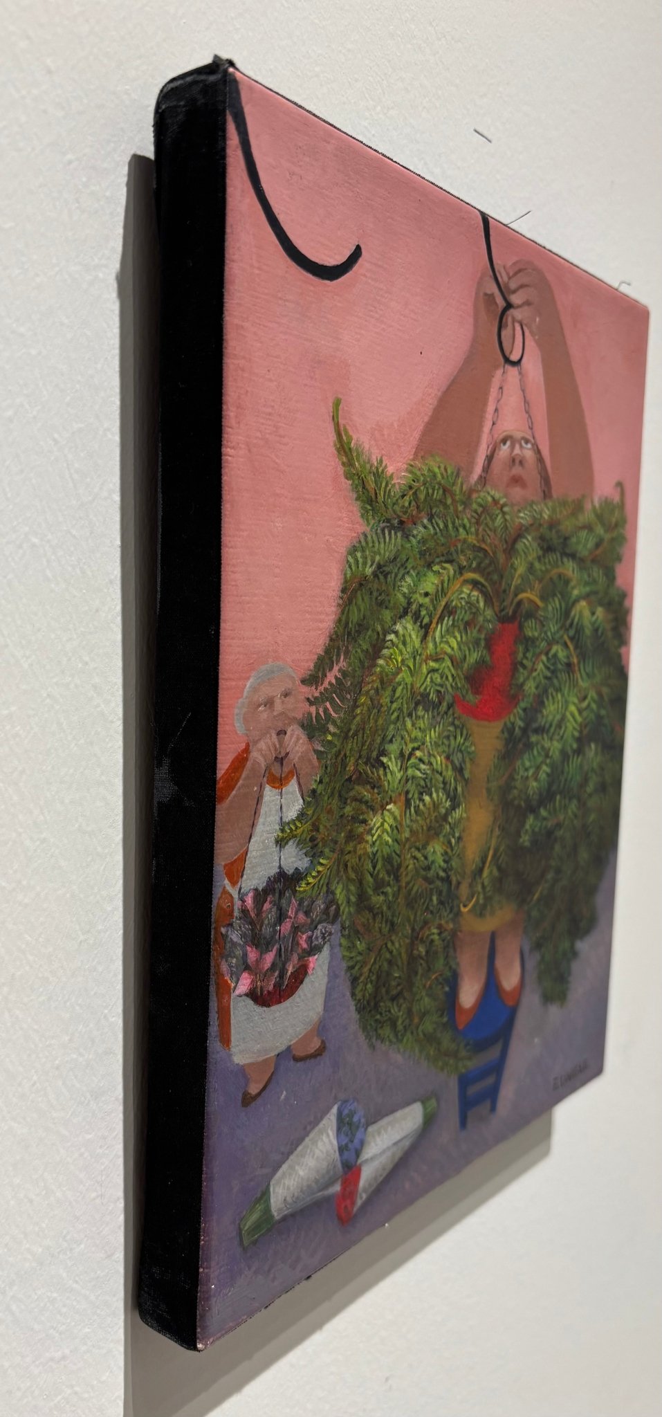 Original Painting "The Somanbaia Plant" by Eduardo Ungar 11.8" x 9.8" - ThePopUp Art Gallery