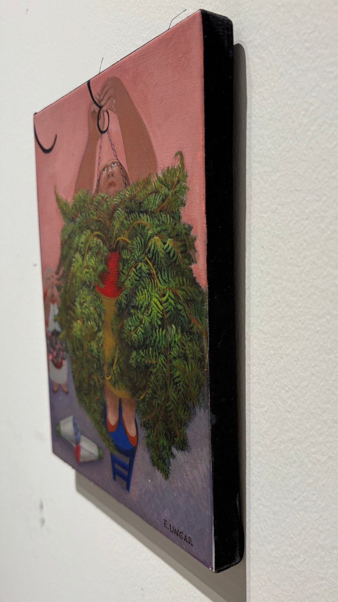 Original Painting "The Somanbaia Plant" by Eduardo Ungar 11.8" x 9.8" - ThePopUp Art Gallery