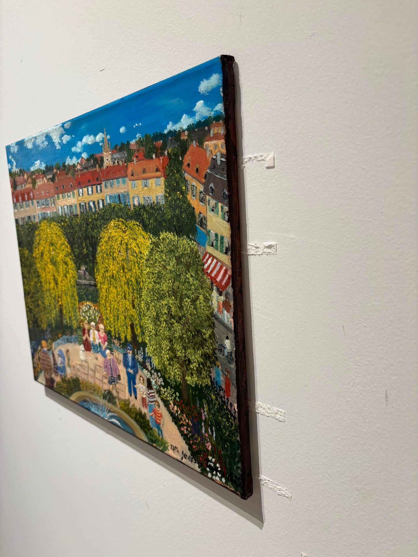 Original Painting "Old Friends Playing Hopscotch" by Geneviève Terver - Noël 14"x18" - ThePopUp Art Gallery