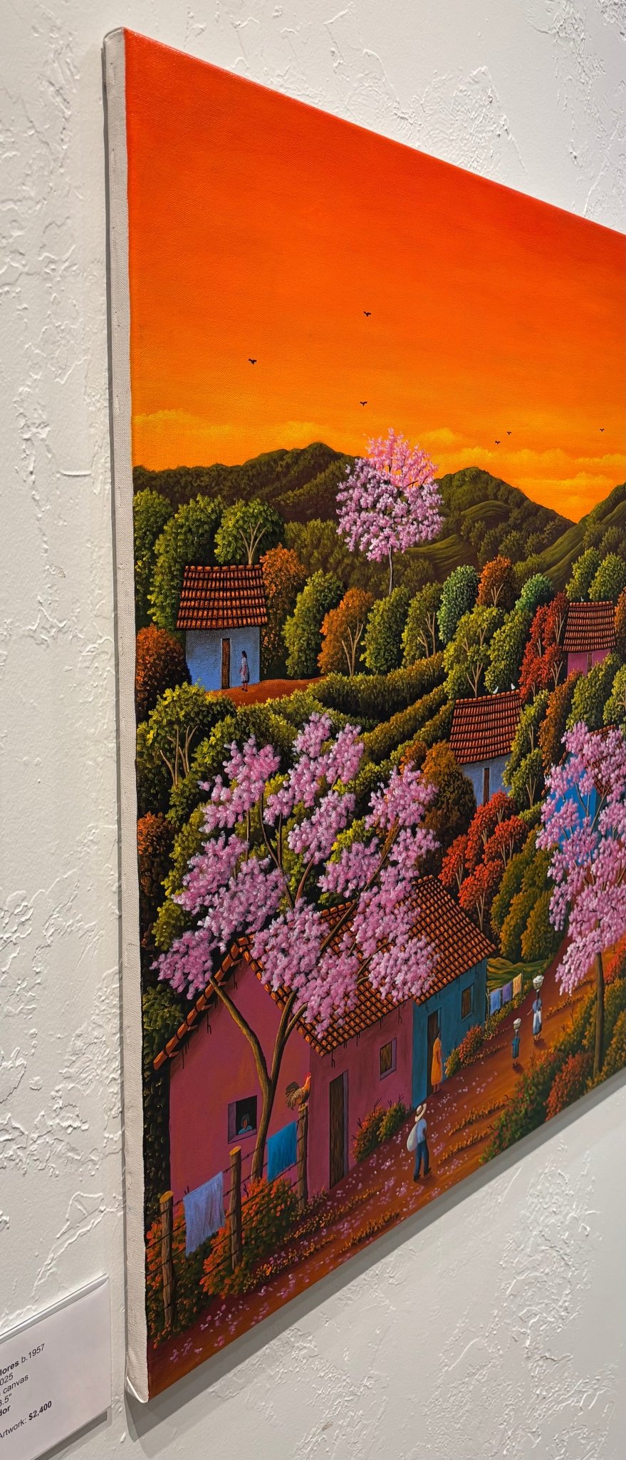 Original Painting "Sunset" by Alonso Flores 33.5"x33.5" - ThePopUp Art Gallery