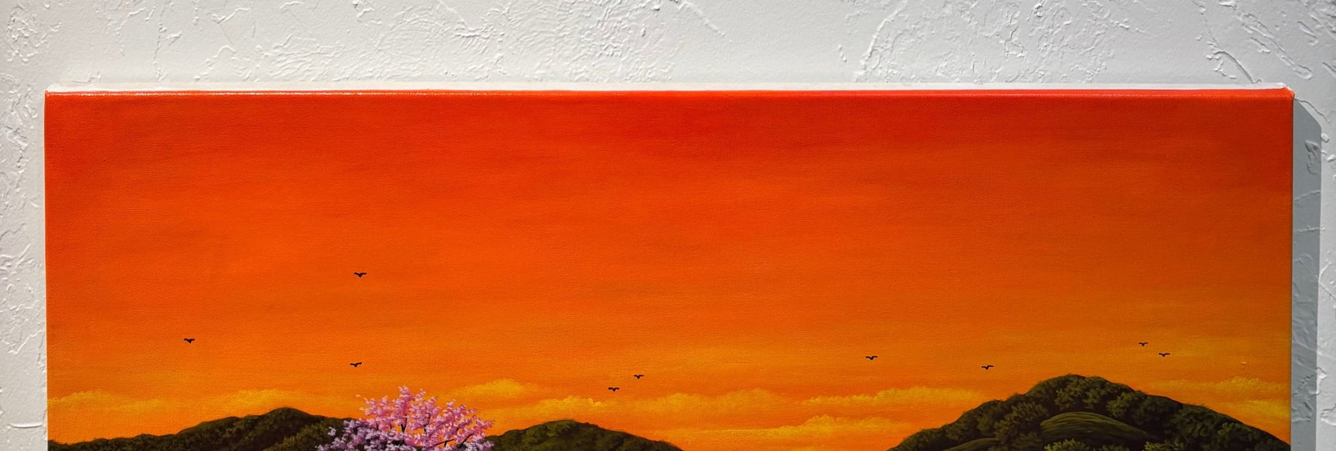 Original Painting "Sunset" by Alonso Flores 33.5"x33.5" - ThePopUp Art Gallery