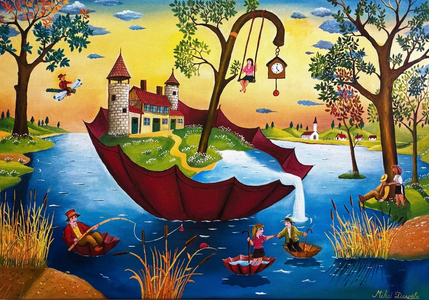 Print "Red Umbrella" by Mihai Dascalu 39.5" x 27.5" - ThePopUp Art Gallery