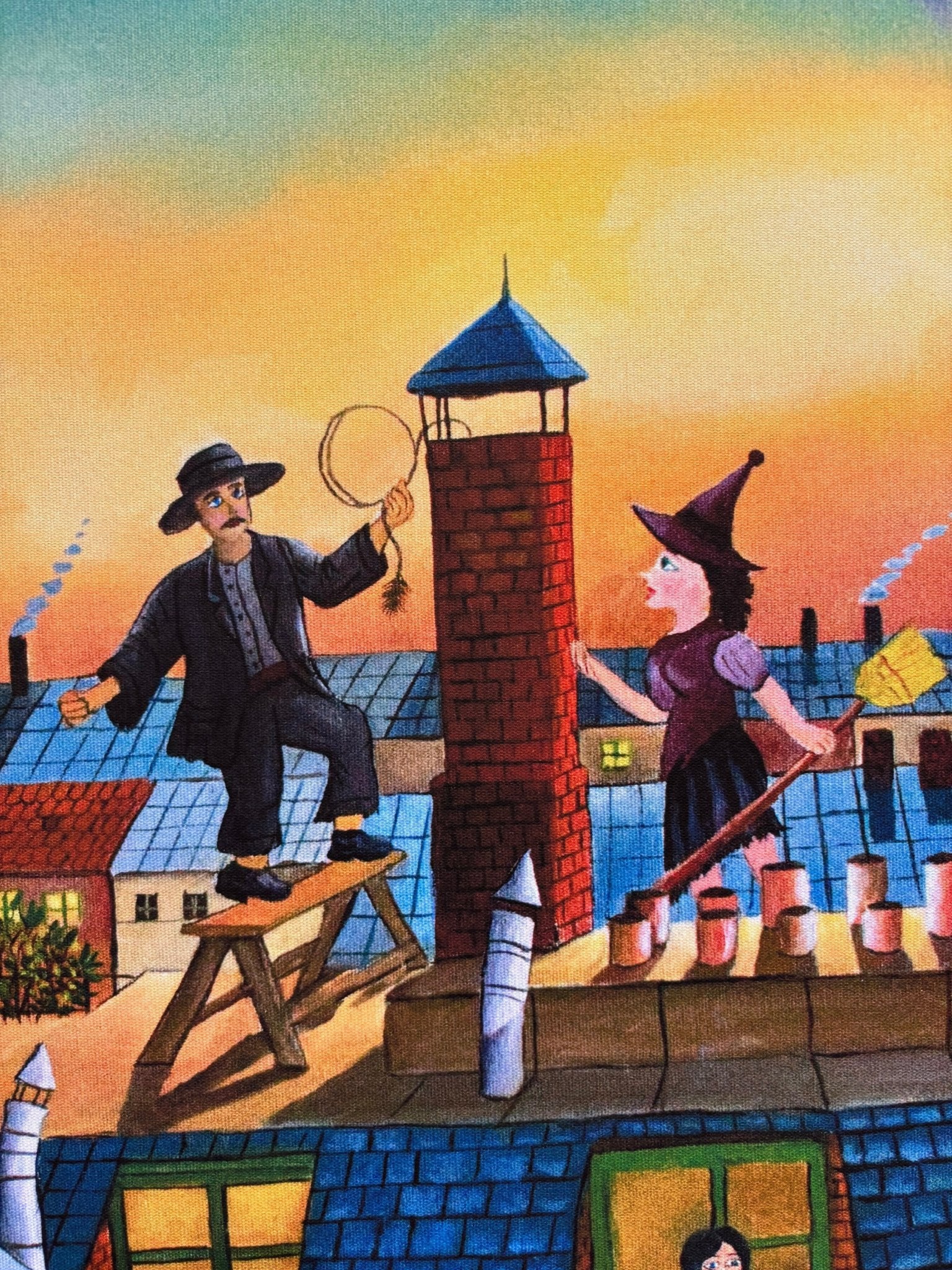 Print "Sunset on the Roof" by Mihai Dascalu 39.5" x 27.5" - ThePopUp Art Gallery