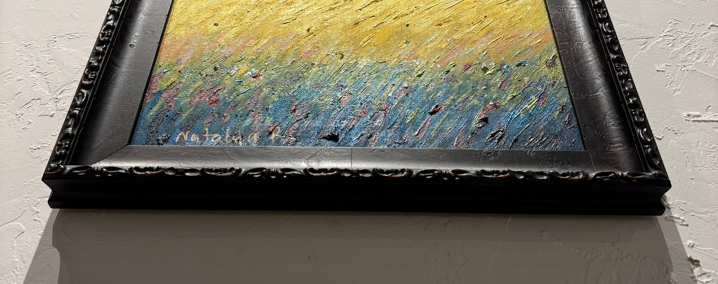 Original Painting "Summer Golds" by Natalya Romanovsky 16" x 16" - ThePopUp Art Gallery