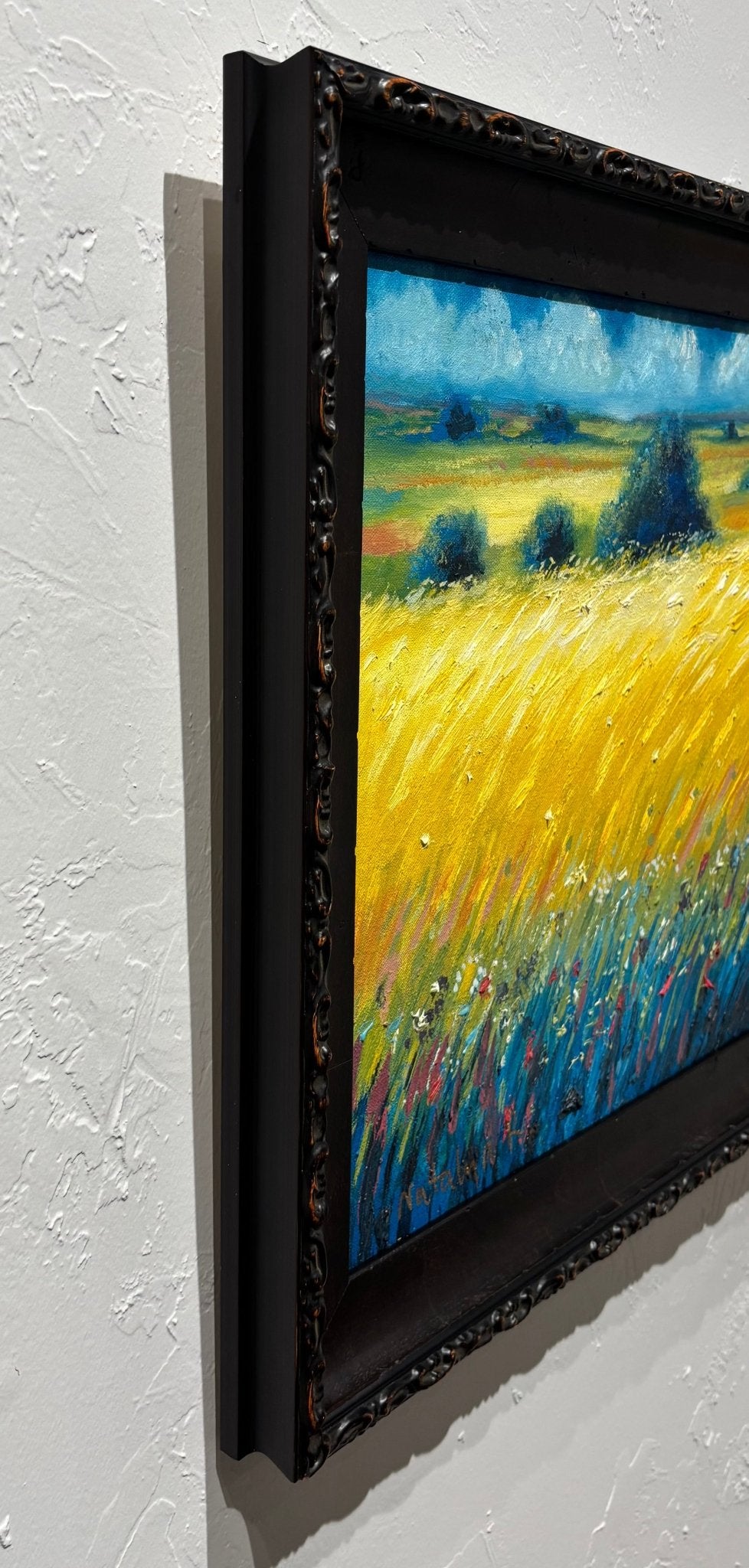 Original Painting "Summer Golds" by Natalya Romanovsky 16" x 16" - ThePopUp Art Gallery