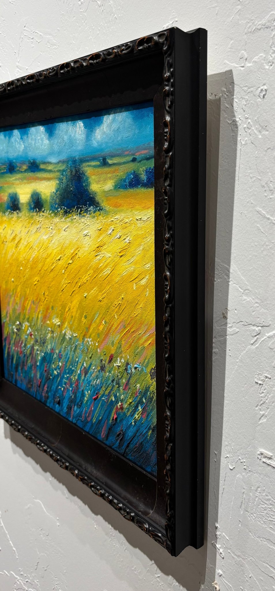 Original Painting "Summer Golds" by Natalya Romanovsky 16" x 16" - ThePopUp Art Gallery