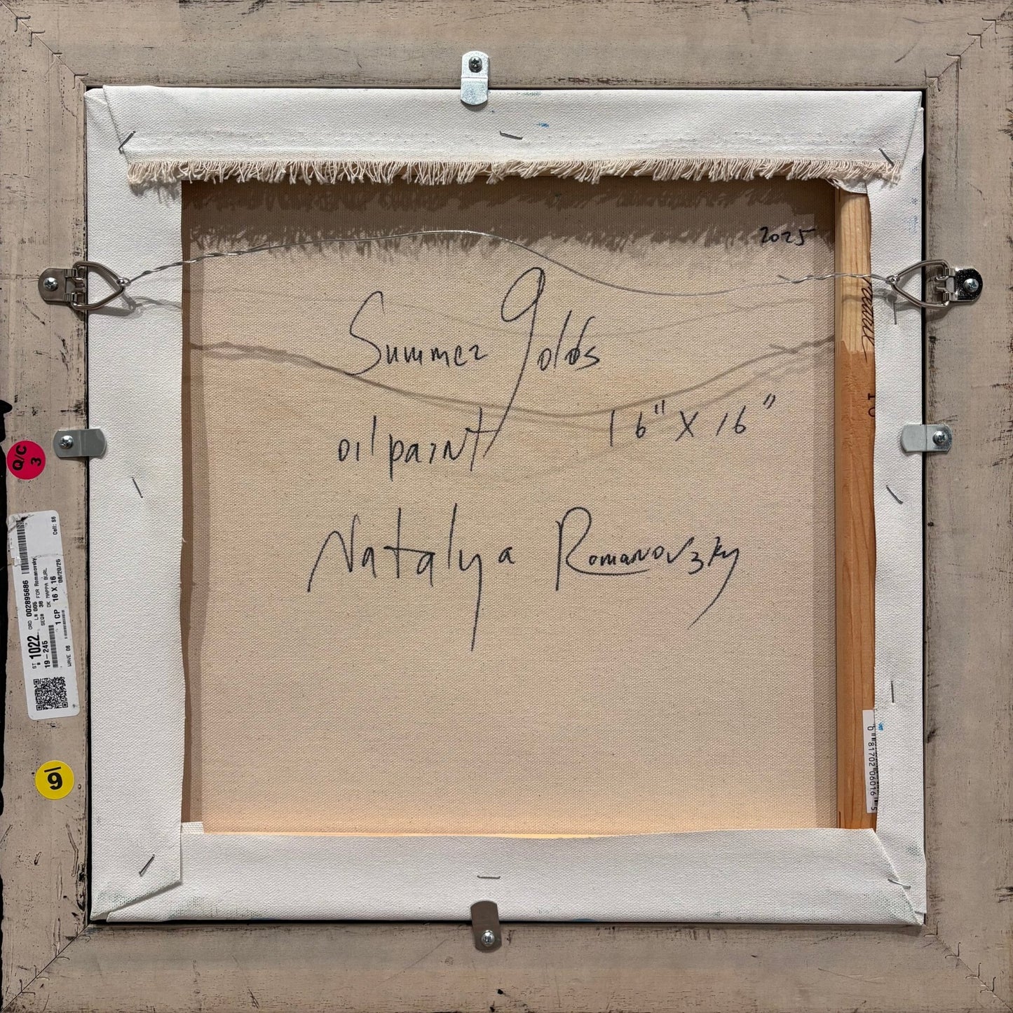 Original Painting "Summer Golds" by Natalya Romanovsky 16" x 16" - ThePopUp Art Gallery