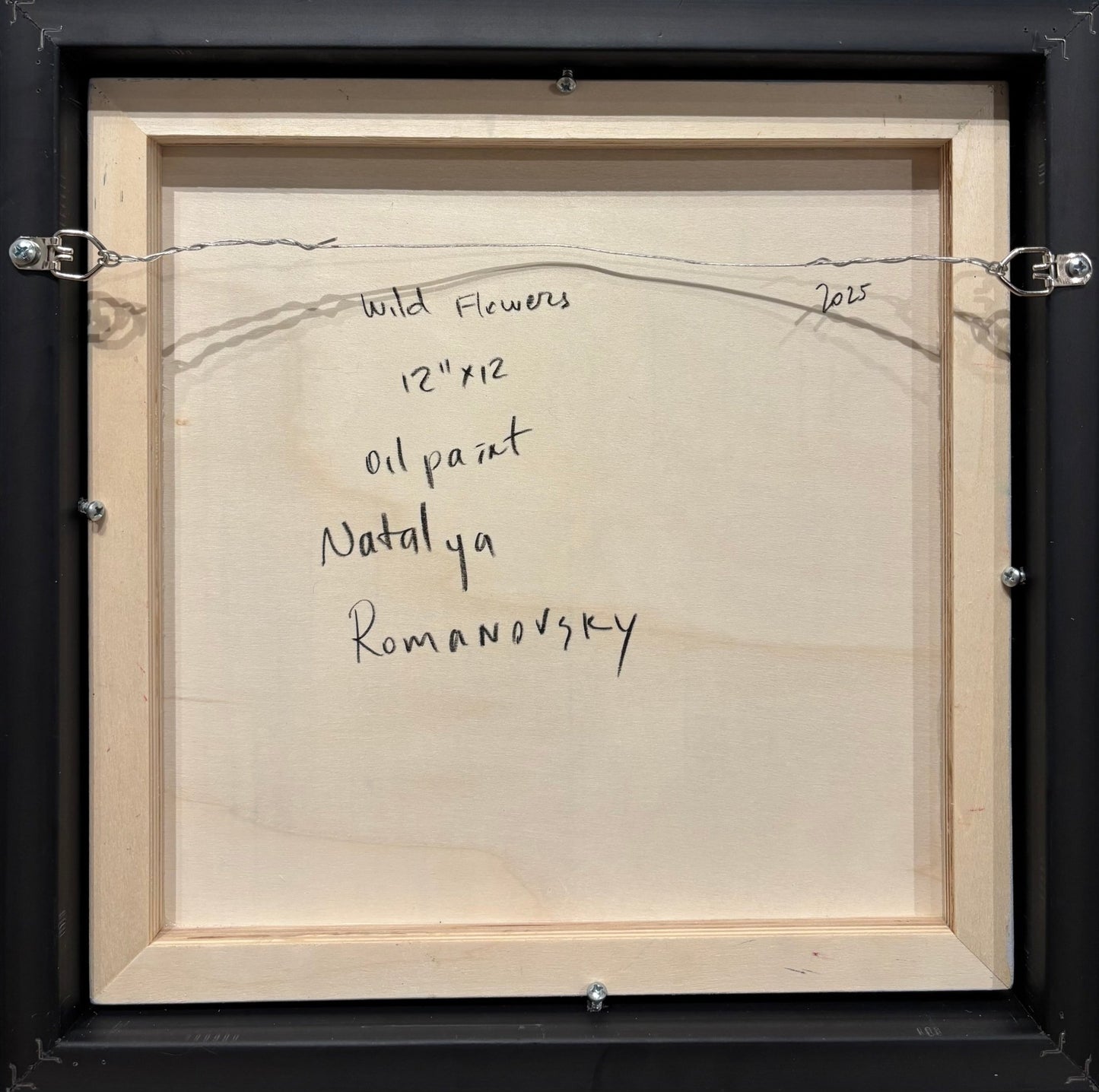 Original Painting "Wild Flowers 1" by Natalya Romanovsky 12" x 12" - ThePopUp Art Gallery