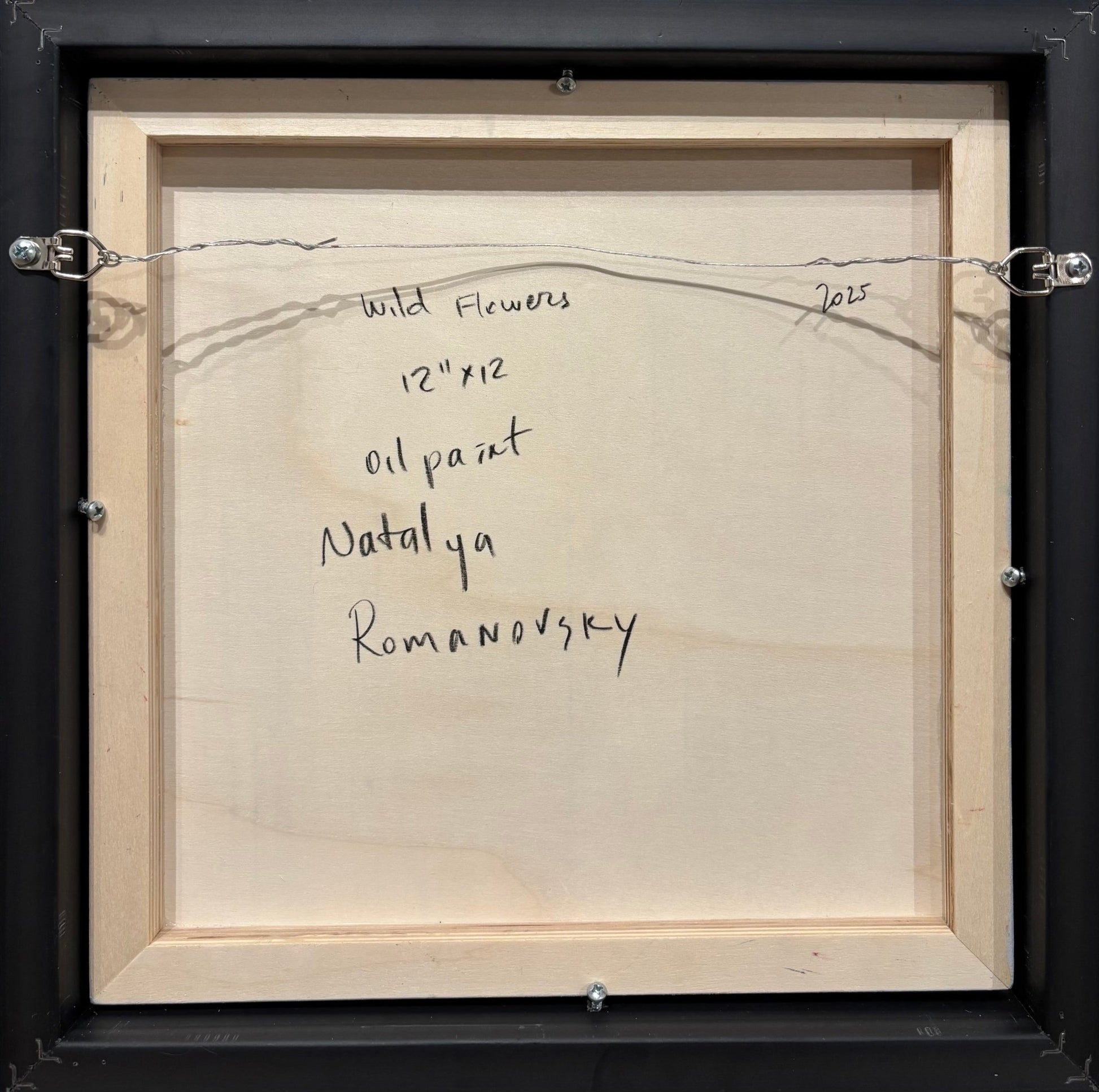 Original Painting "Wild Flowers 1" by Natalya Romanovsky 12" x 12" - ThePopUp Art Gallery