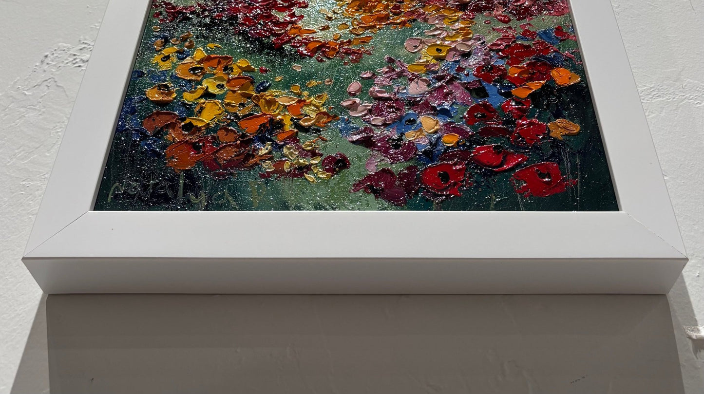 Original Painting "Forest Meadow" by Natalya Romanovsky 12" x 12" - ThePopUp Art Gallery