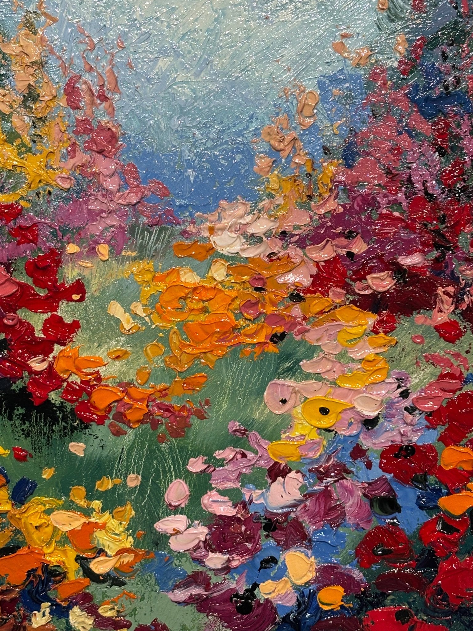 Original Painting "Forest Meadow" by Natalya Romanovsky 12" x 12" - ThePopUp Art Gallery