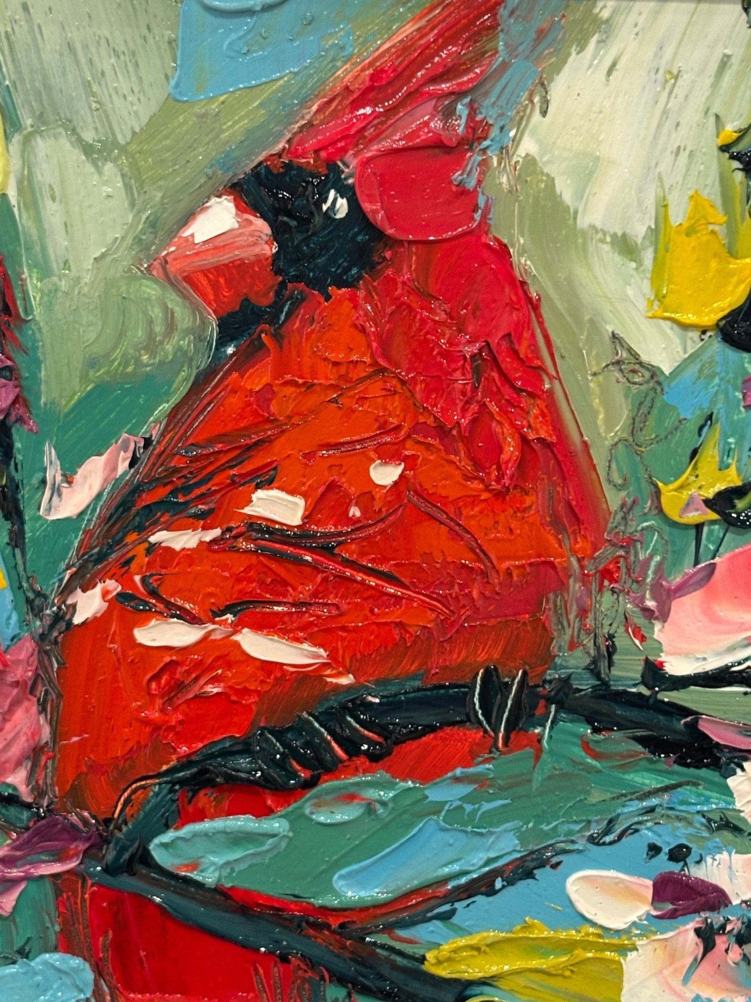 Original Painting "Ohio Voice 1" by Natalya Romanovsky 6" x 6" - ThePopUp Art Gallery