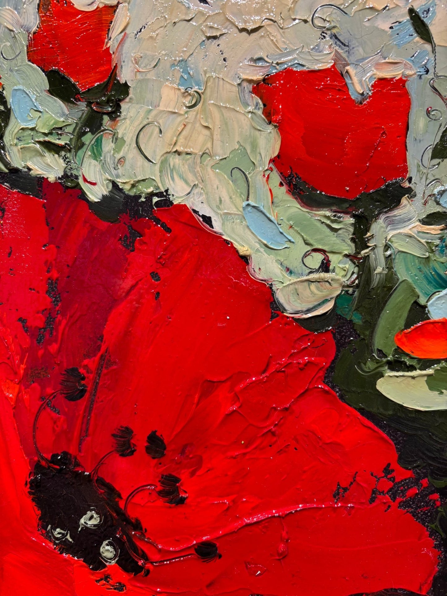 Original Painting "Poppies 3" by Natalya Romanovsky 10"x8" - ThePopUp Art Gallery