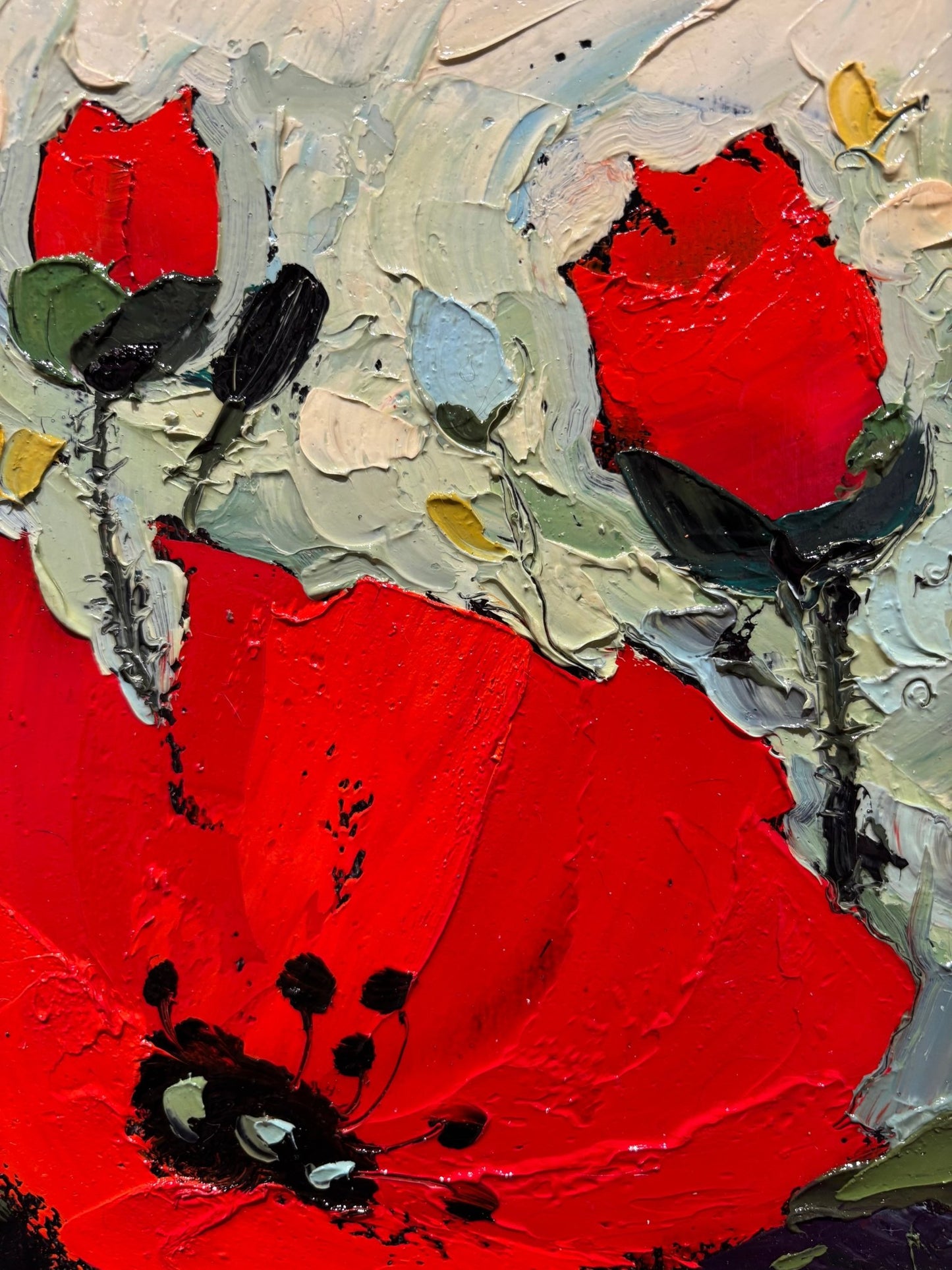 Original Painting "Poppies 2" by Natalya Romanovsky 10"x8" - ThePopUp Art Gallery