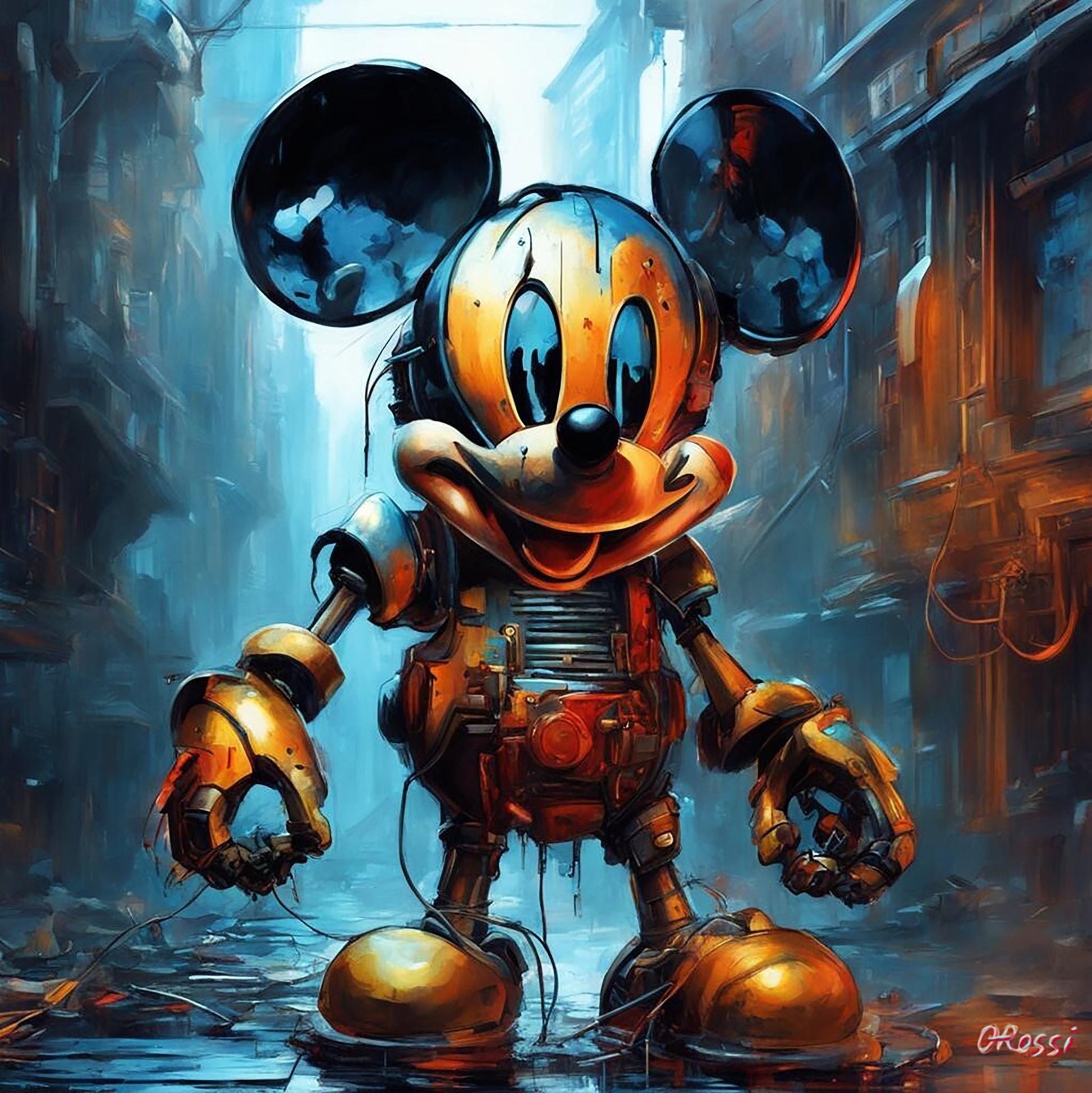 Original Painting "Mick 2.0" by Olivia de Rossi 39"x 39" - ThePopUp Art Gallery