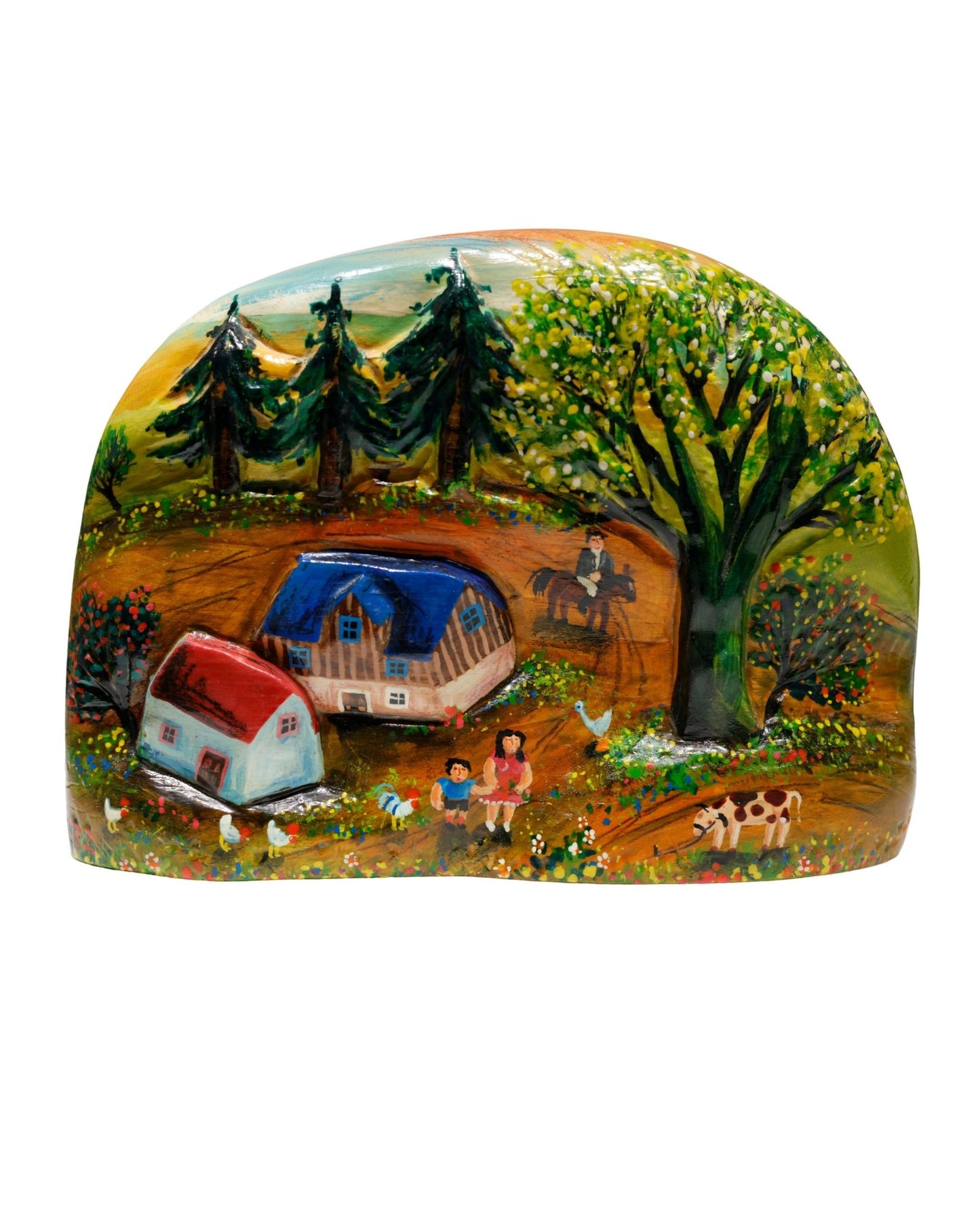 Original sculpture "Wood Sculpture lll" by Olaf Ulbricht 5.51" x 7.48" x 1.38" - ThePopUp Art Gallery