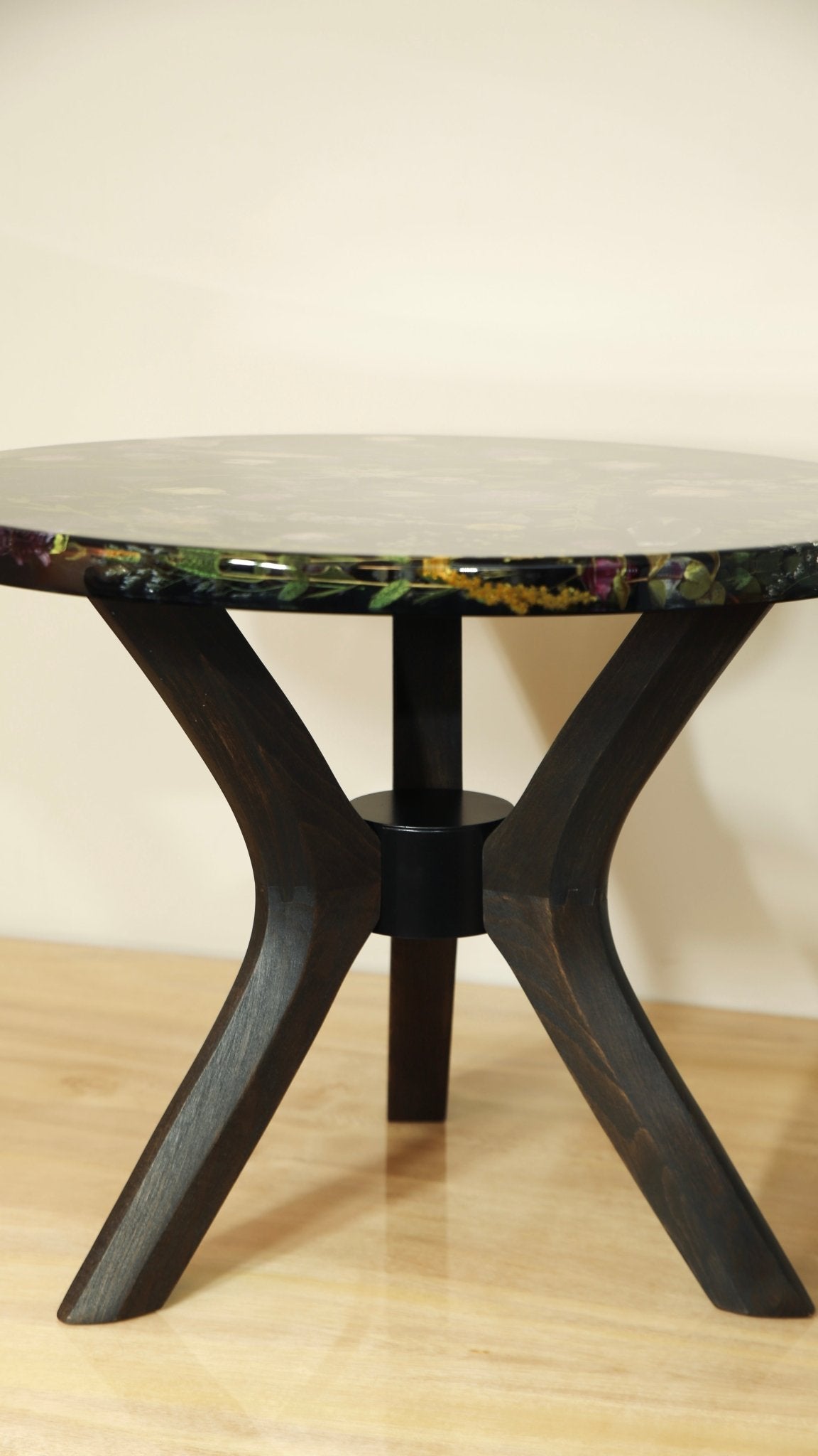 Botanical Resin Table "Forever 24 No11" by Serge Holenko, 24" Round 18"H. - ThePopUp Art Gallery