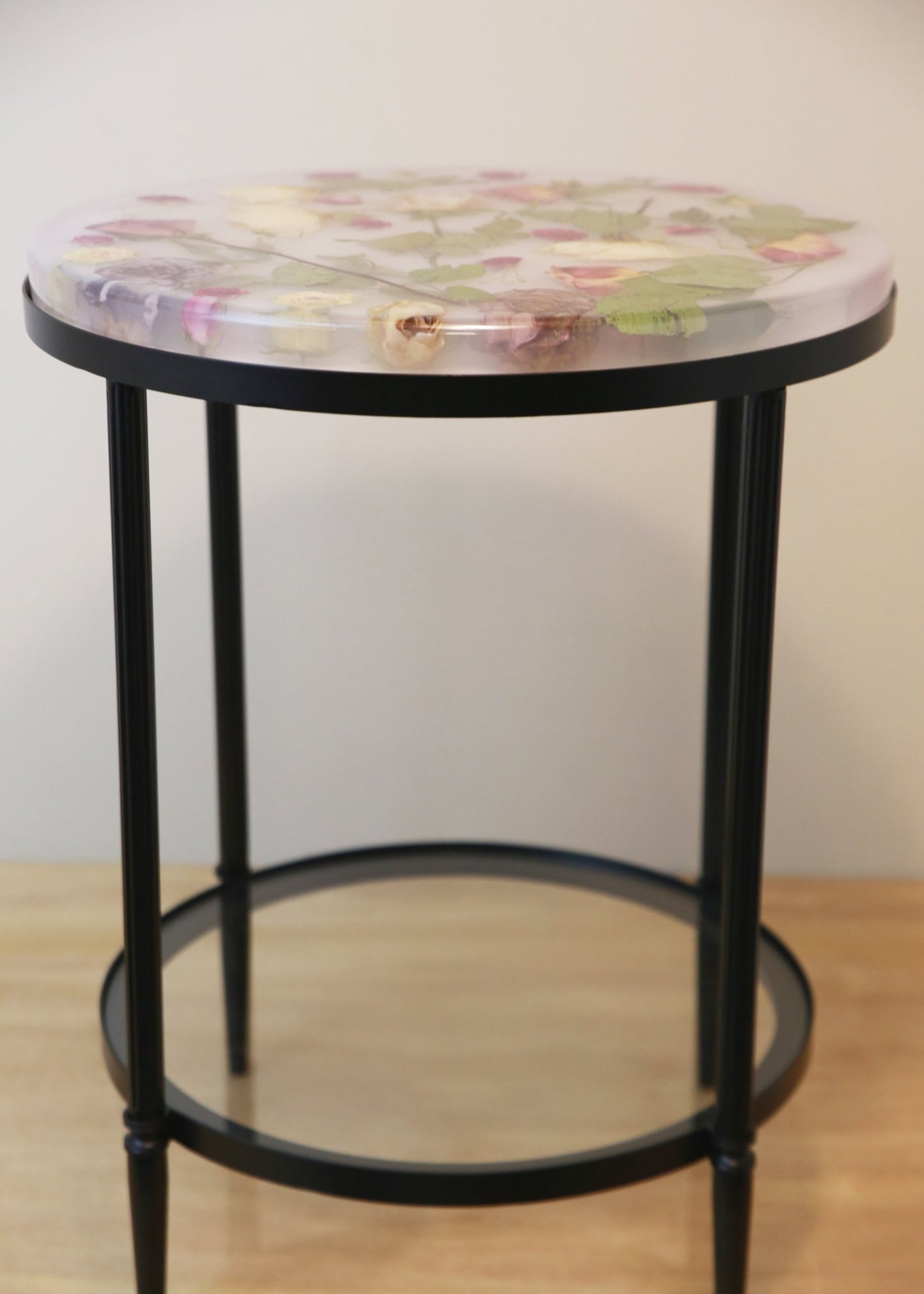 Botanical Resin Table "Forever 18 No31" by Serge Holenko, 18" Round, 24"H - ThePopUp Art Gallery