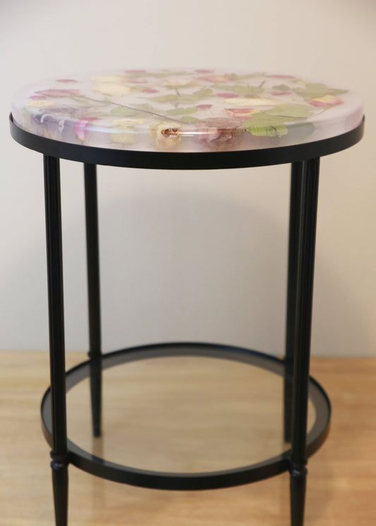 Botanical Resin Table "Forever 18 No31" by Serge Holenko, 18" Round, 24"H - ThePopUp Art Gallery