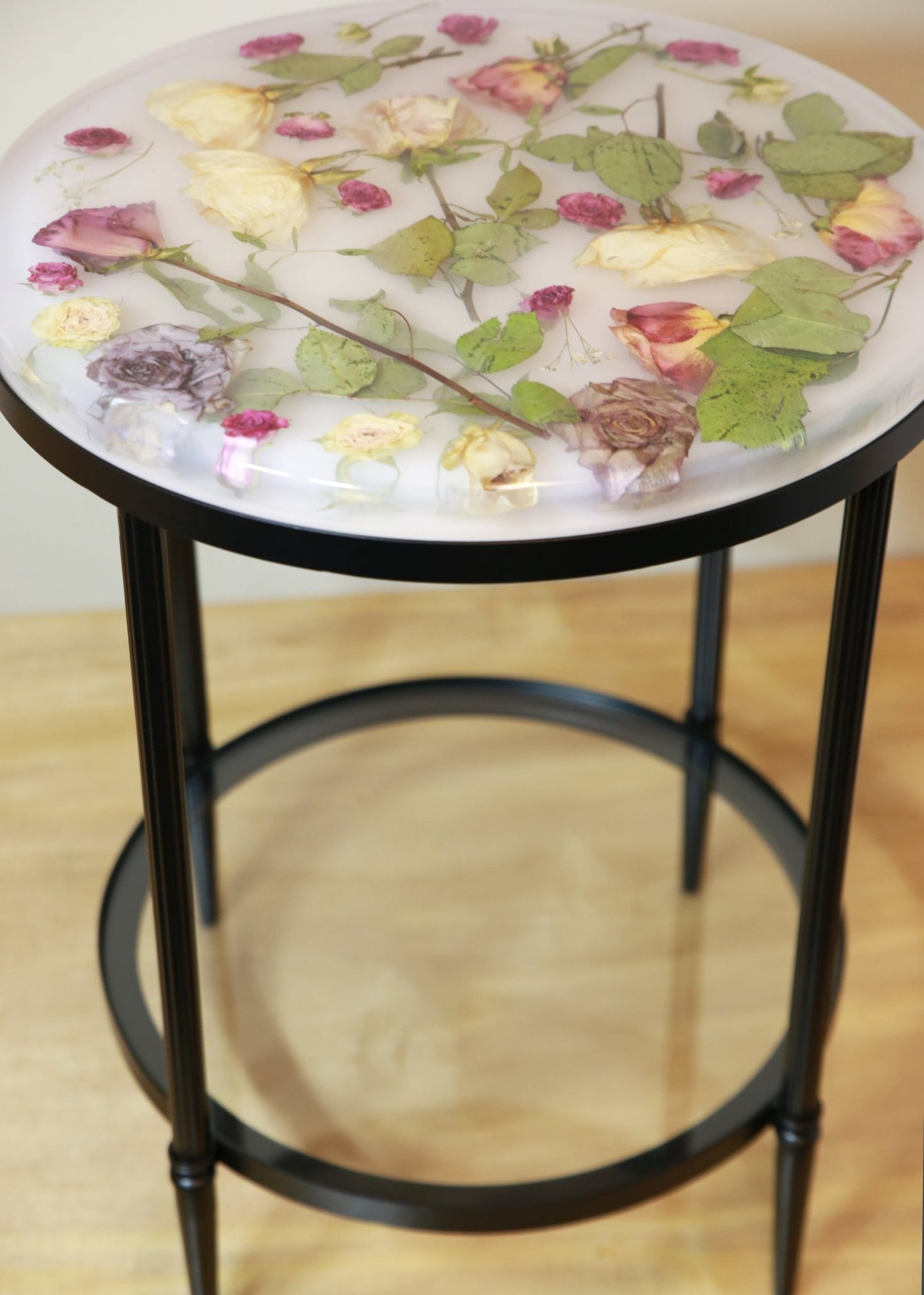 Botanical Resin Table "Forever 18 No31" by Serge Holenko, 18" Round, 24"H - ThePopUp Art Gallery