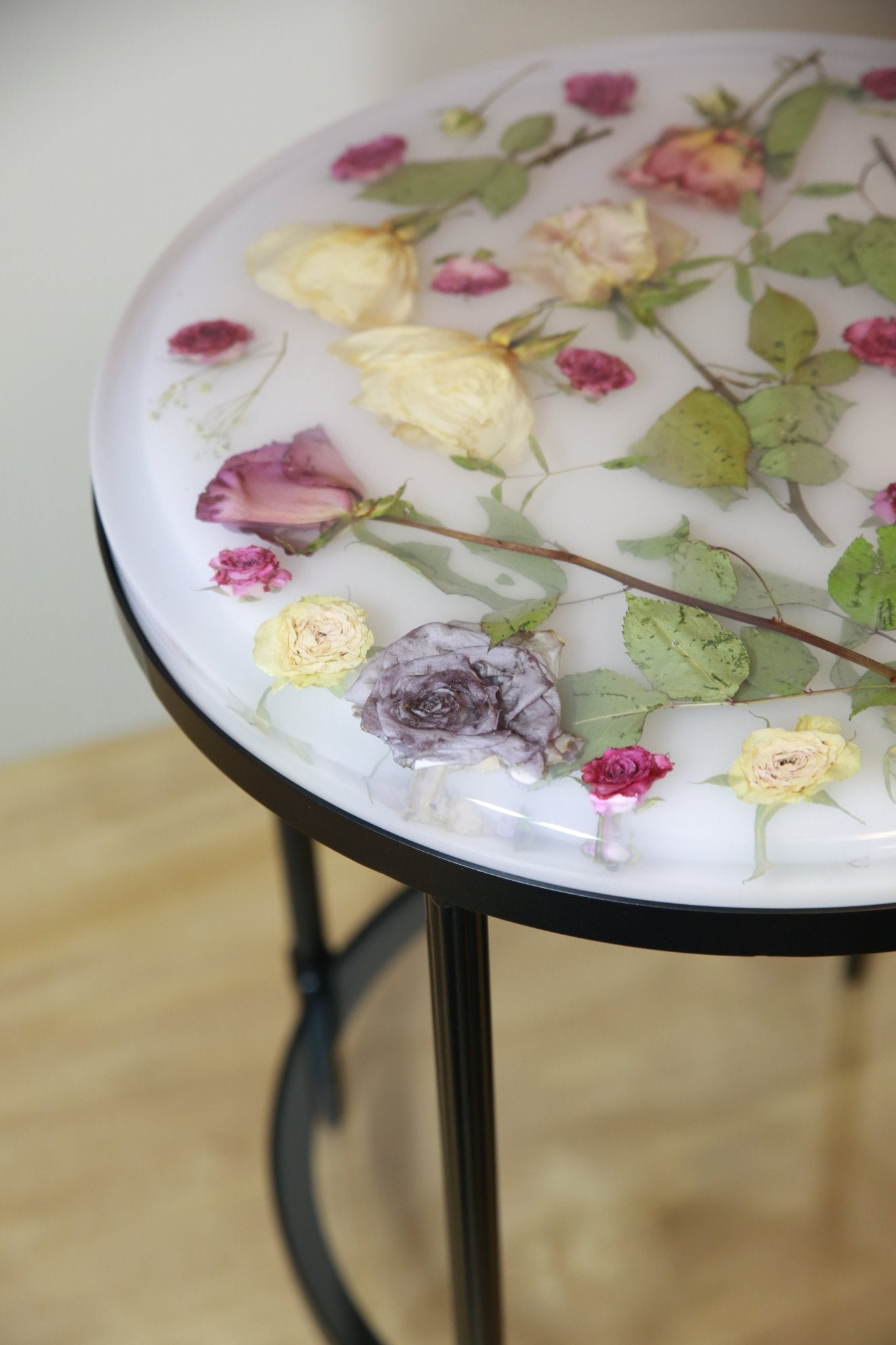 Botanical Resin Table "Forever 18 No31" by Serge Holenko, 18" Round, 24"H - ThePopUp Art Gallery