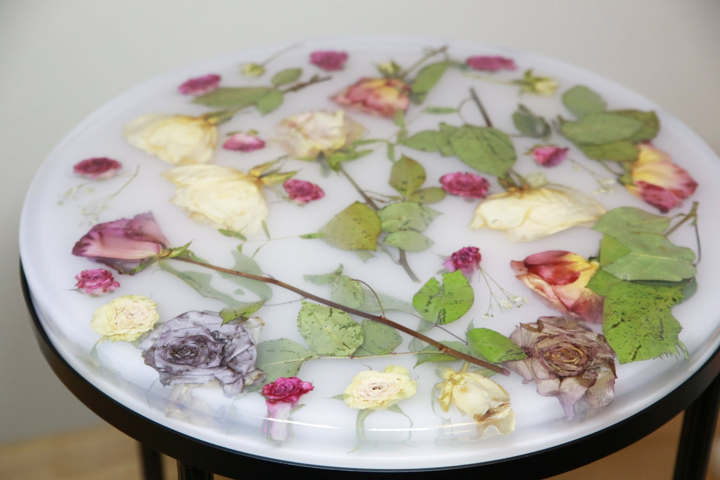Botanical Resin Table "Forever 18 No31" by Serge Holenko, 18" Round, 24"H - ThePopUp Art Gallery