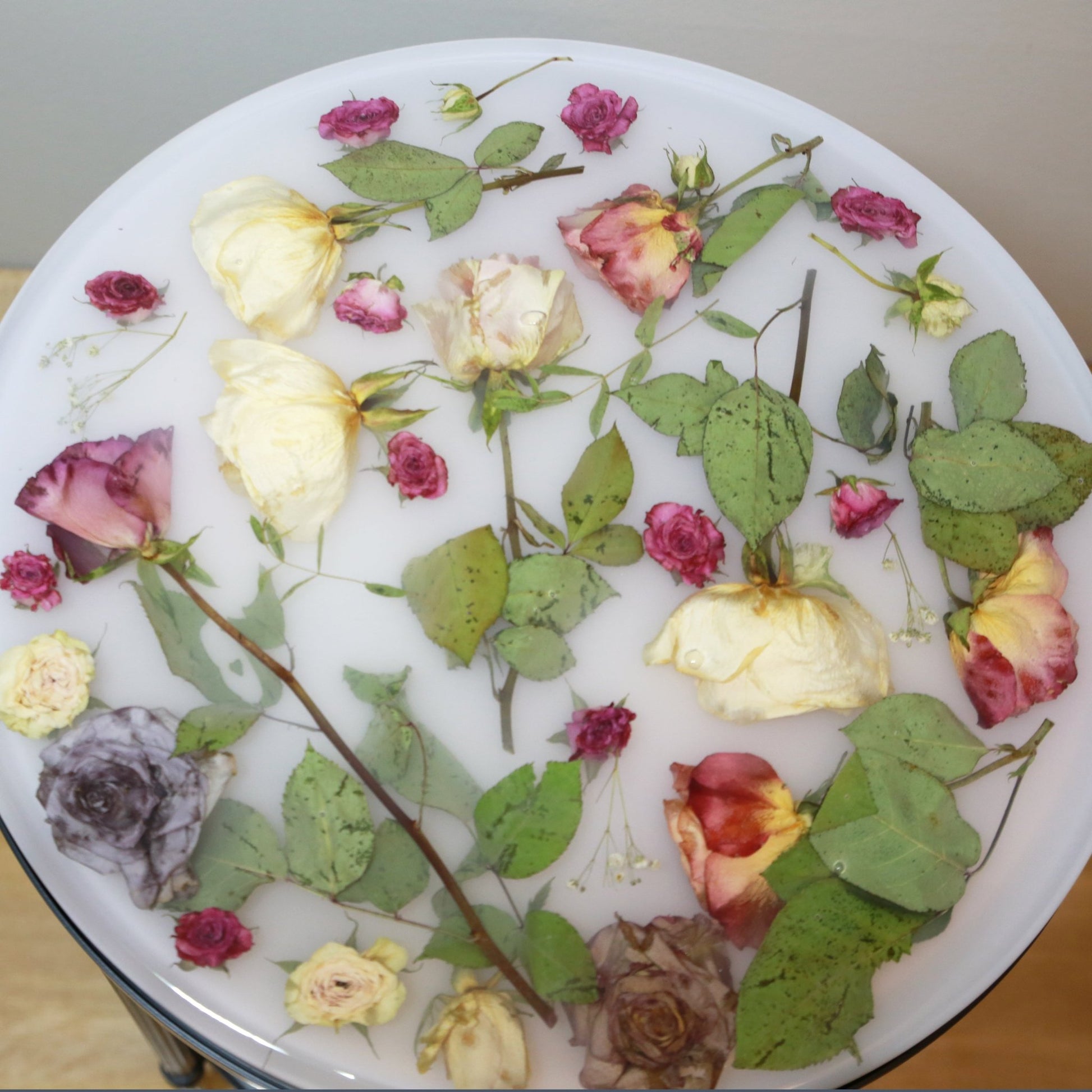 Botanical Resin Table "Forever 18 No31" by Serge Holenko, 18" Round, 24"H - ThePopUp Art Gallery