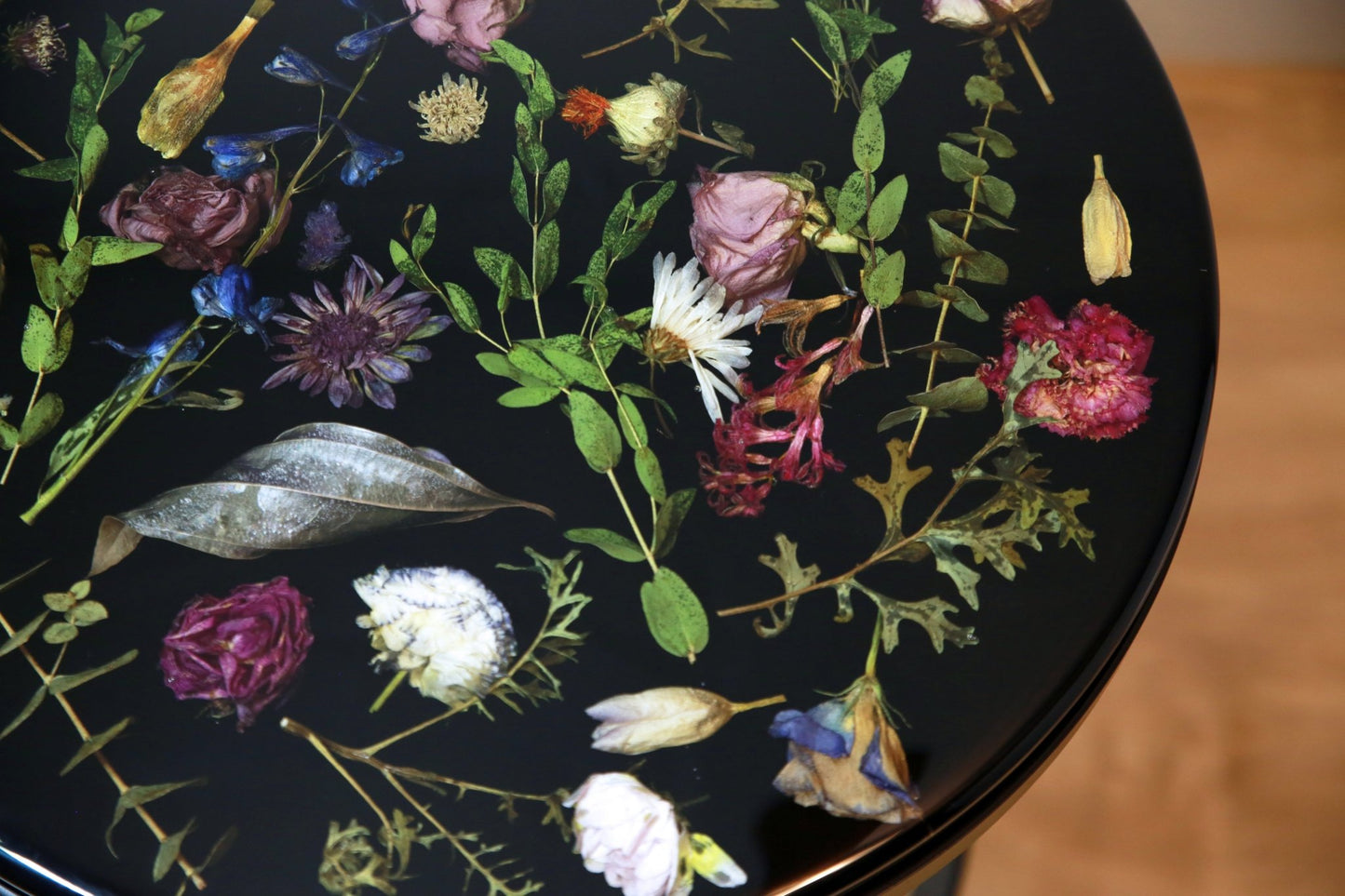 Botanical Resin Table "Forever 18 No11" by Serge Holenko 18" Round, 24"H - ThePopUp Art Gallery