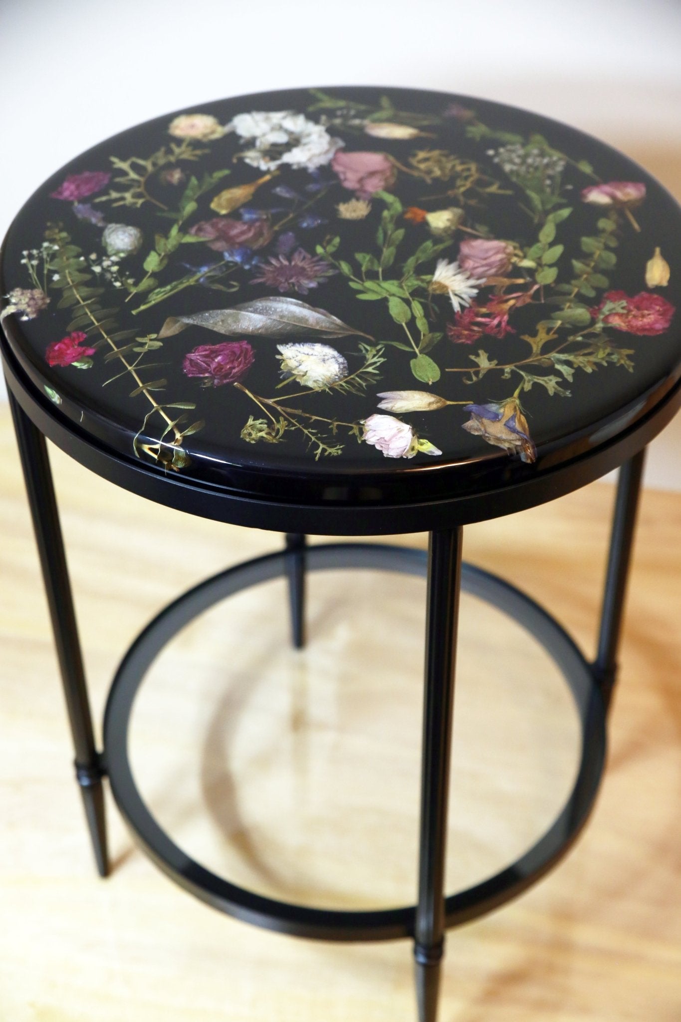 Botanical Resin Table "Forever 18 No11" by Serge Holenko 18" Round, 24"H - ThePopUp Art Gallery