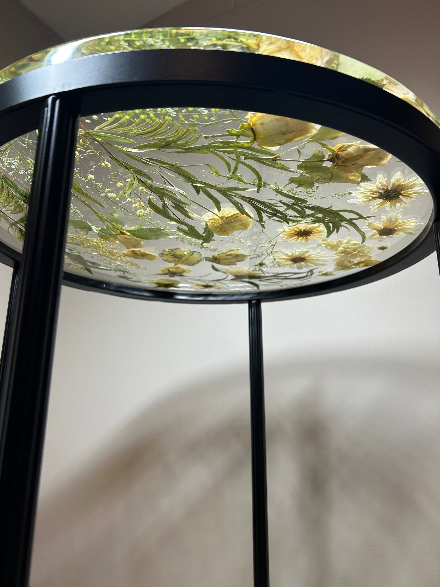 Botanical Resin Table "Forever 18 No21" by Serge Holenko, 18" Round, 24"H - ThePopUp Art Gallery