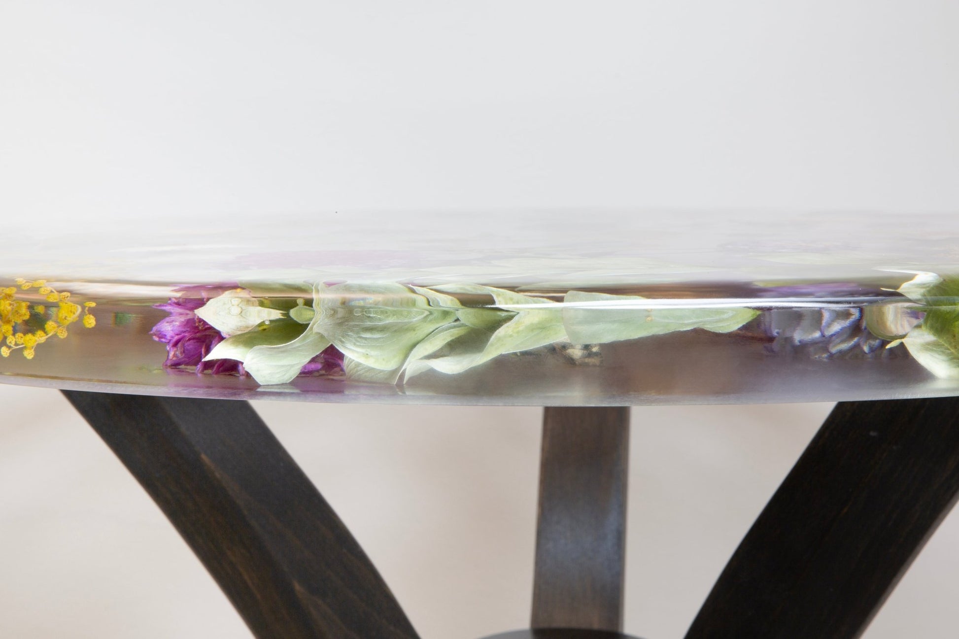Botanical Resin Table "Forever 24 No21" by Serge Holenko 24" Round, 18"H - ThePopUp Art Gallery