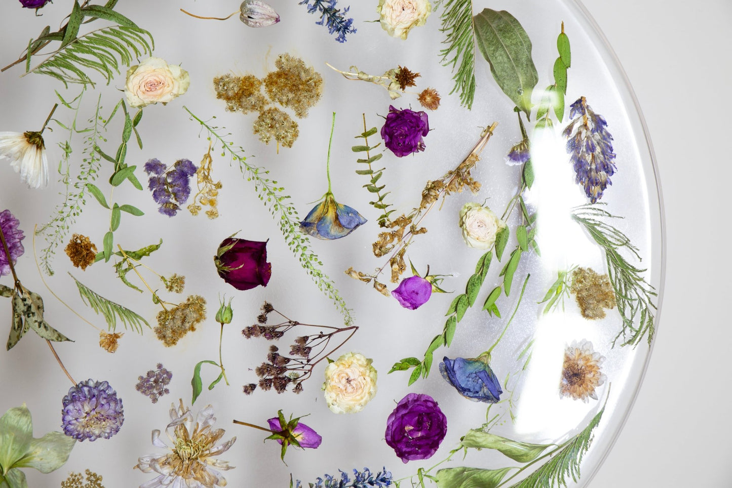 Botanical Resin Table "Forever 24 No21" by Serge Holenko 24" Round, 18"H - ThePopUp Art Gallery