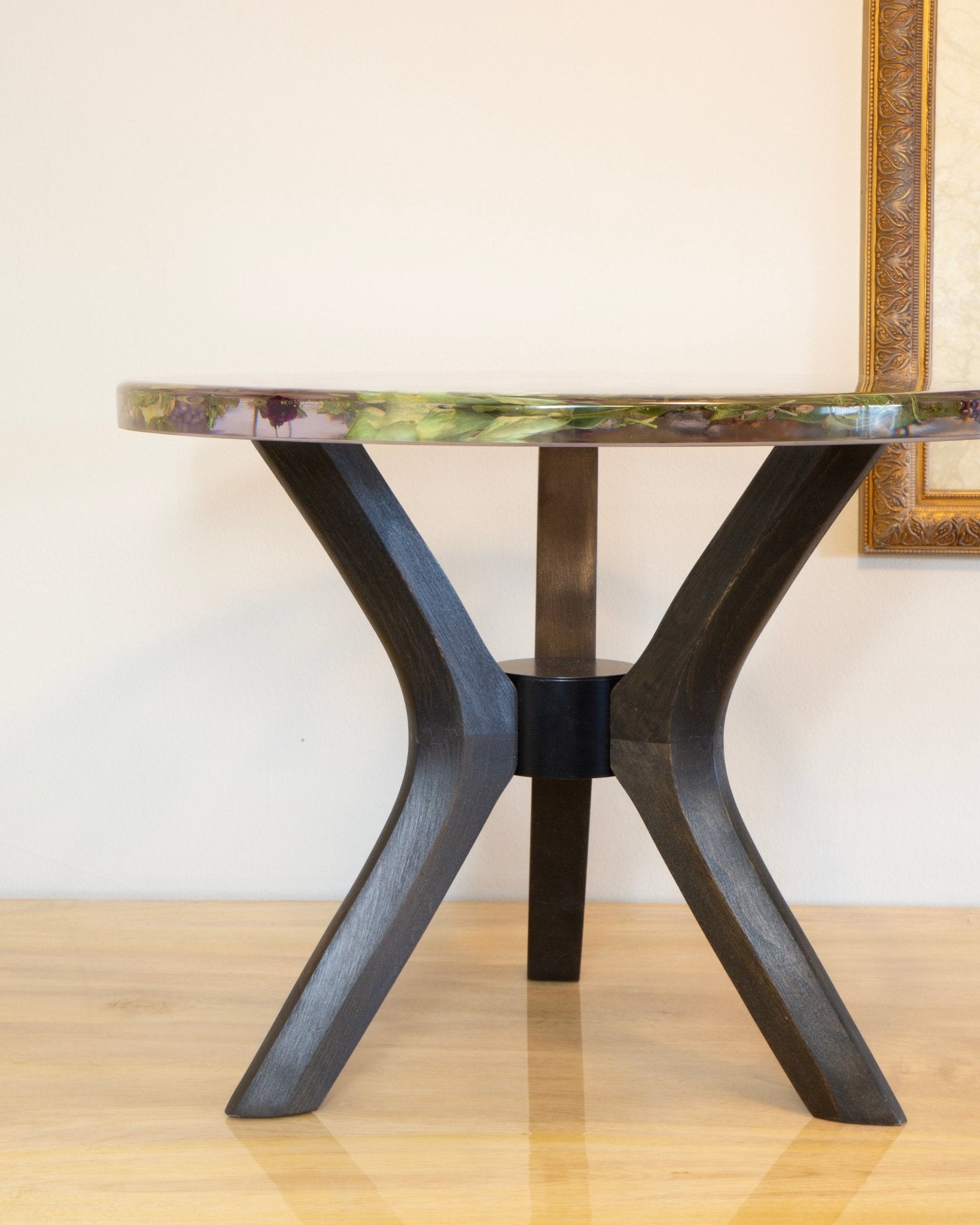 Botanical Resin Table "Forever 24 No21" by Serge Holenko 24" Round, 18"H - ThePopUp Art Gallery