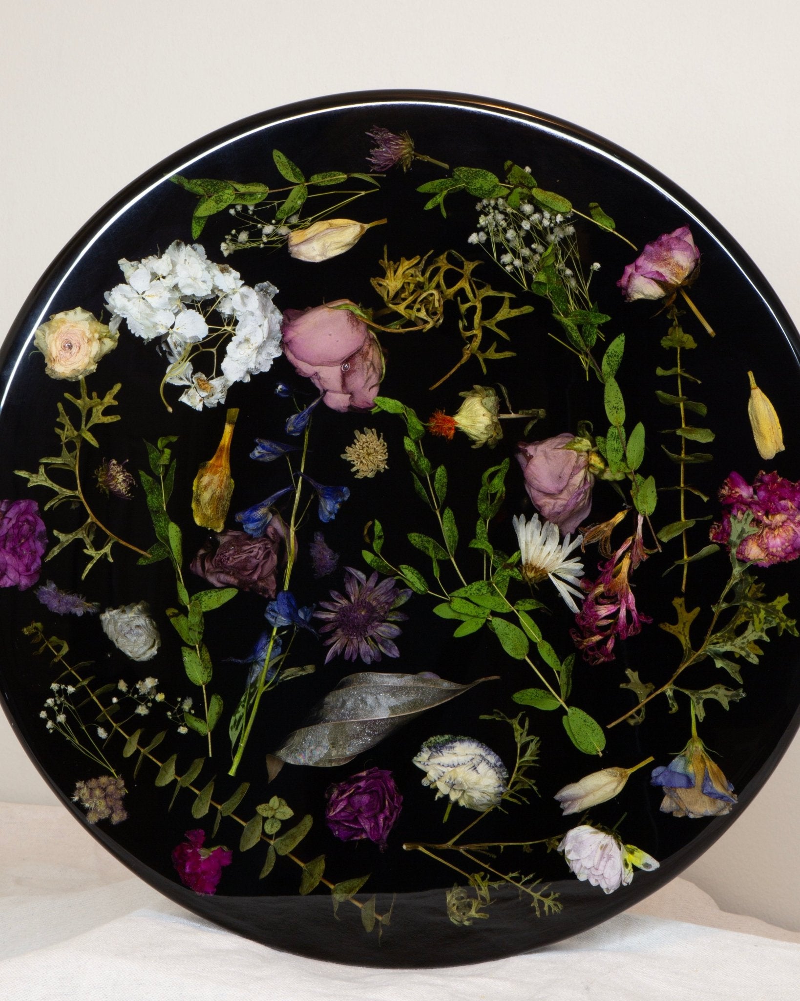 Botanical Resin Table "Forever 18 No11" by Serge Holenko 18" Round, 24"H - ThePopUp Art Gallery