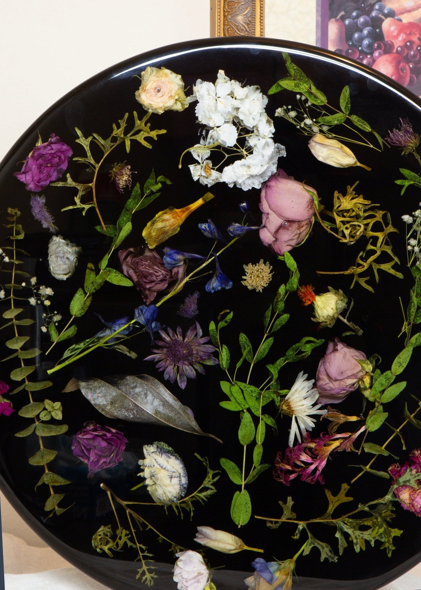 Botanical Resin Table "Forever 18 No11" by Serge Holenko 18" Round, 24"H - ThePopUp Art Gallery