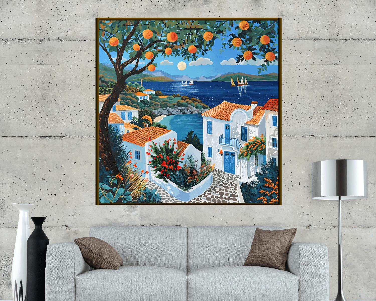 Print "Bouquet by the Sea" by Arielle Mamina 39" x 39" - ThePopUp Art Gallery