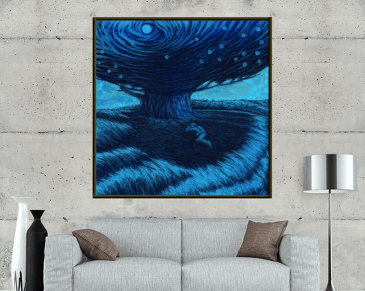 Original Painting "Under the Tree" by Olivia De Rossi 39" x 39" - ThePopUp Art Gallery