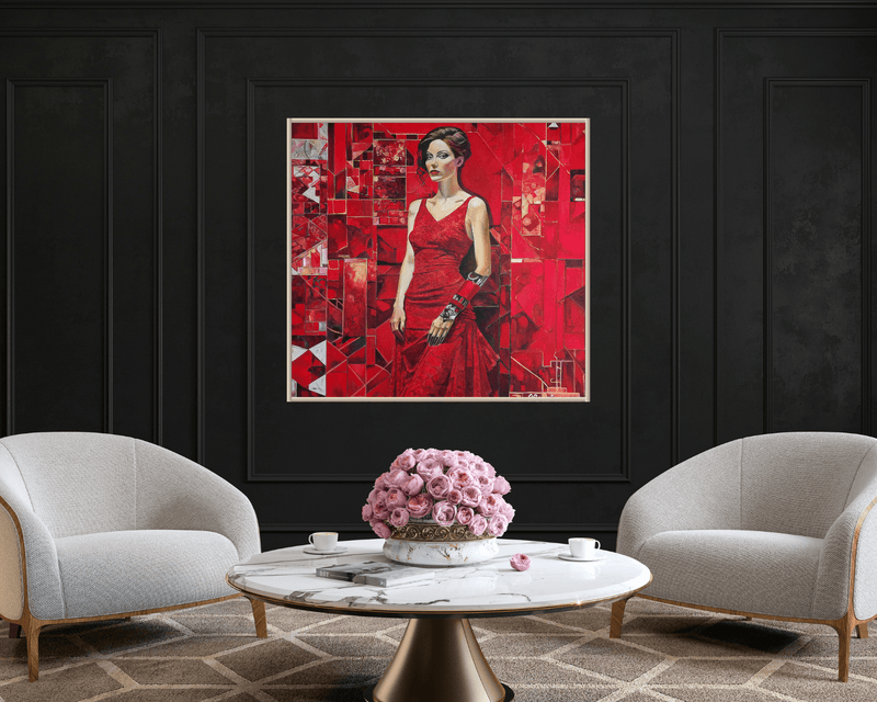 Original Painting "Red" by Olivia de Rossi 39.37" x 43.31" - ThePopUp Art Gallery