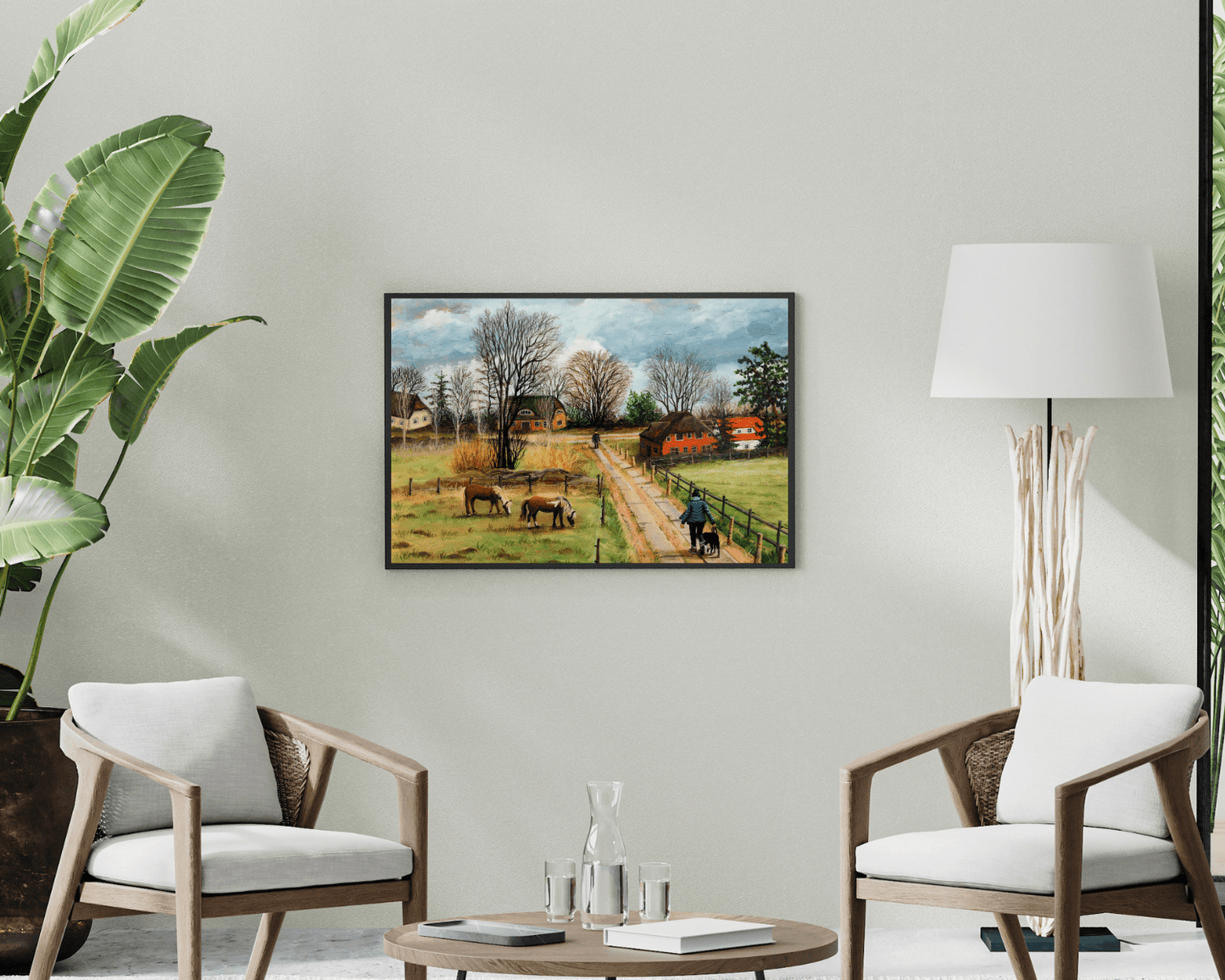 Original Painting "A Chance Encounter" by Olaf Ulbricht 11.8” x 15.7” - ThePopUp Art Gallery