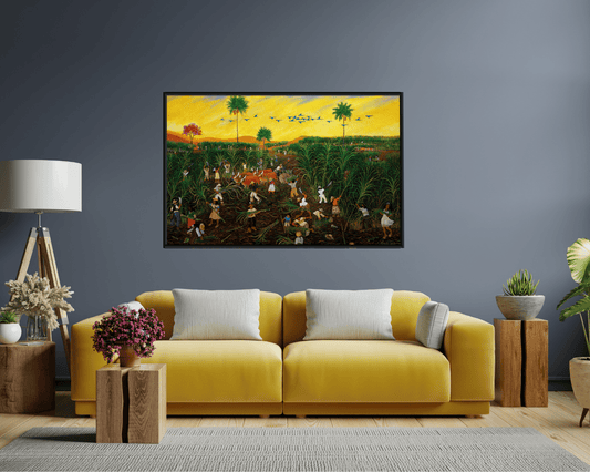Original Painting "Arrival of The Produce" by Mara Toledo 23.5"x35 2/8" - ThePopUp Art Gallery