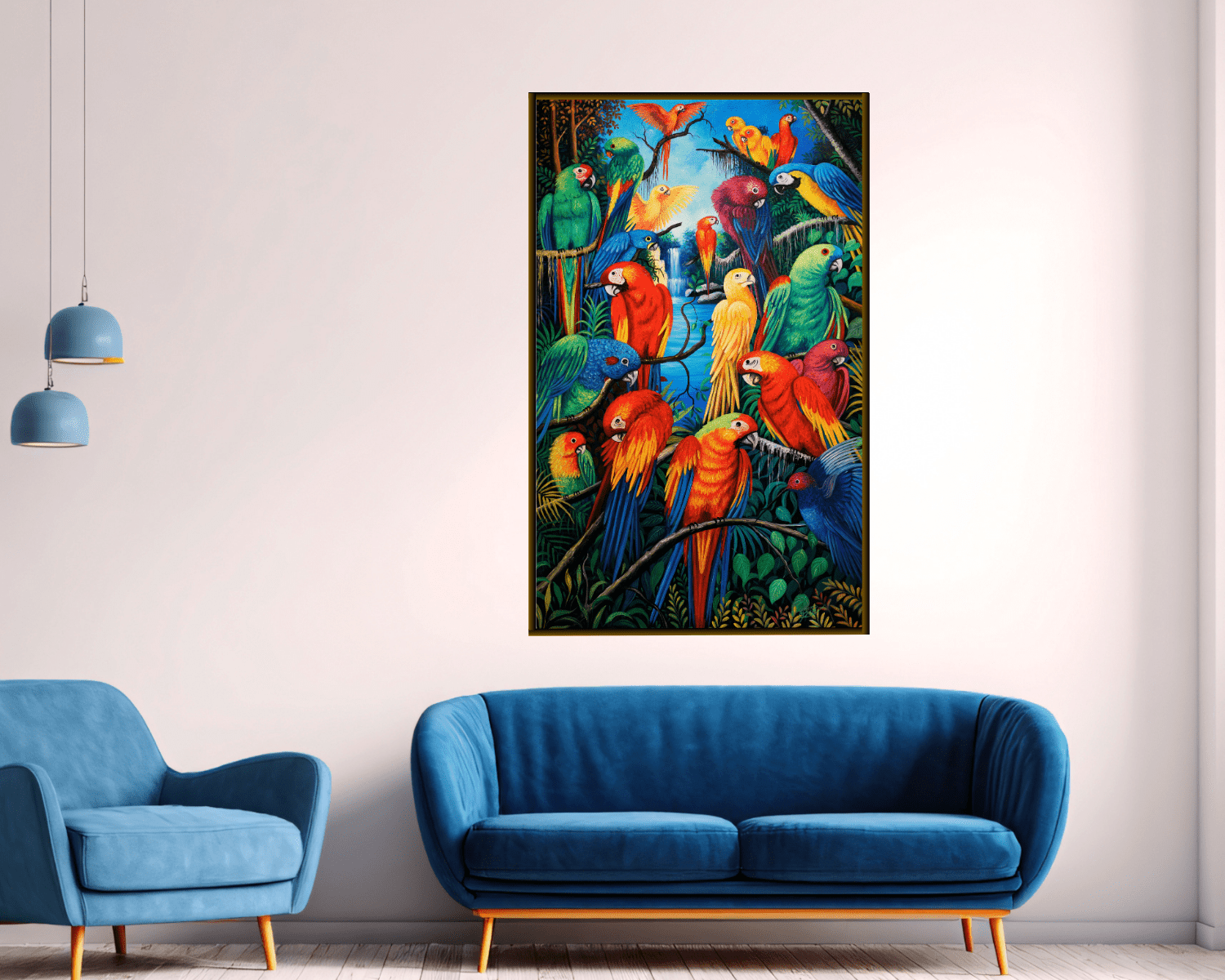 Original Painting "Jungle Harmony" by Lorenzo Cruz 49.6” x 29.9” - ThePopUp Art Gallery