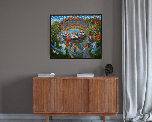 Original Painting "Carosel" by Olga Kerzner 19 3/4" x 23 5/8" - ThePopUp Art Gallery