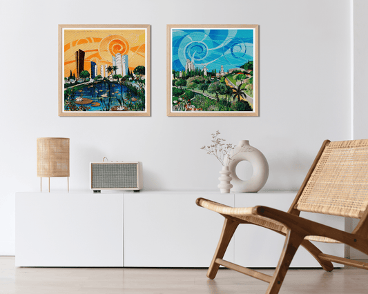 Original Painting "Jerusalem" by Zoe Sever, 11.8" x 11.8" - ThePopUp Art Gallery