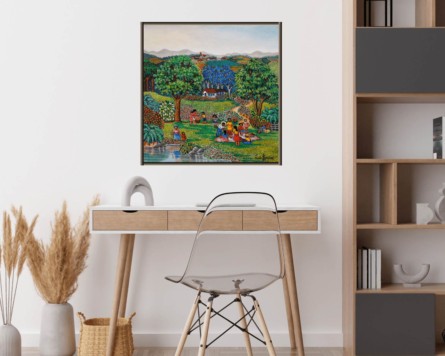 Original Painting "Happiness" by Lucia Boccini 19.7" x 19.7" - ThePopUp Art Gallery