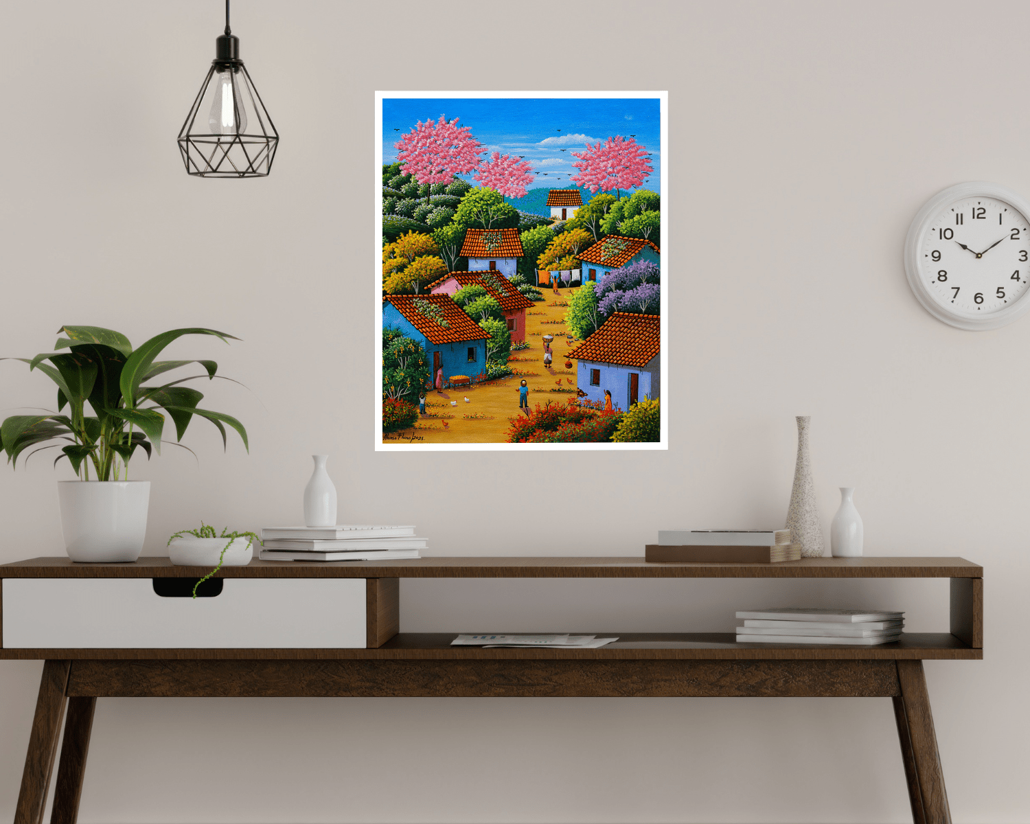 Original Painting "Oranges For Sale" by Alonso Flores 19.7"x15.7" - ThePopUp Art Gallery