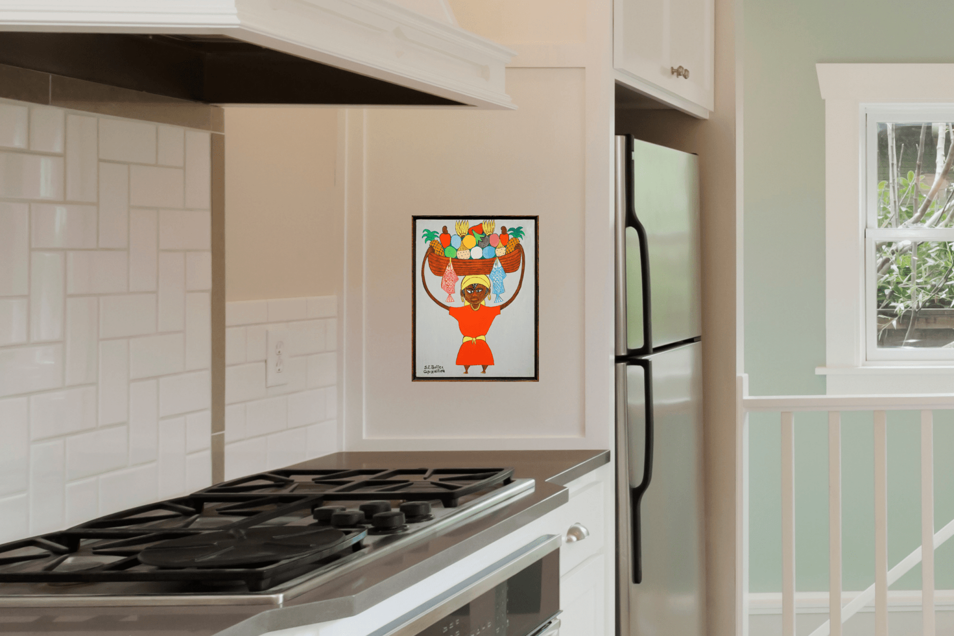 Original Painting "Going to the market" by Seymour Etienne Bottex 12" x 16" - ThePopUp Art Gallery