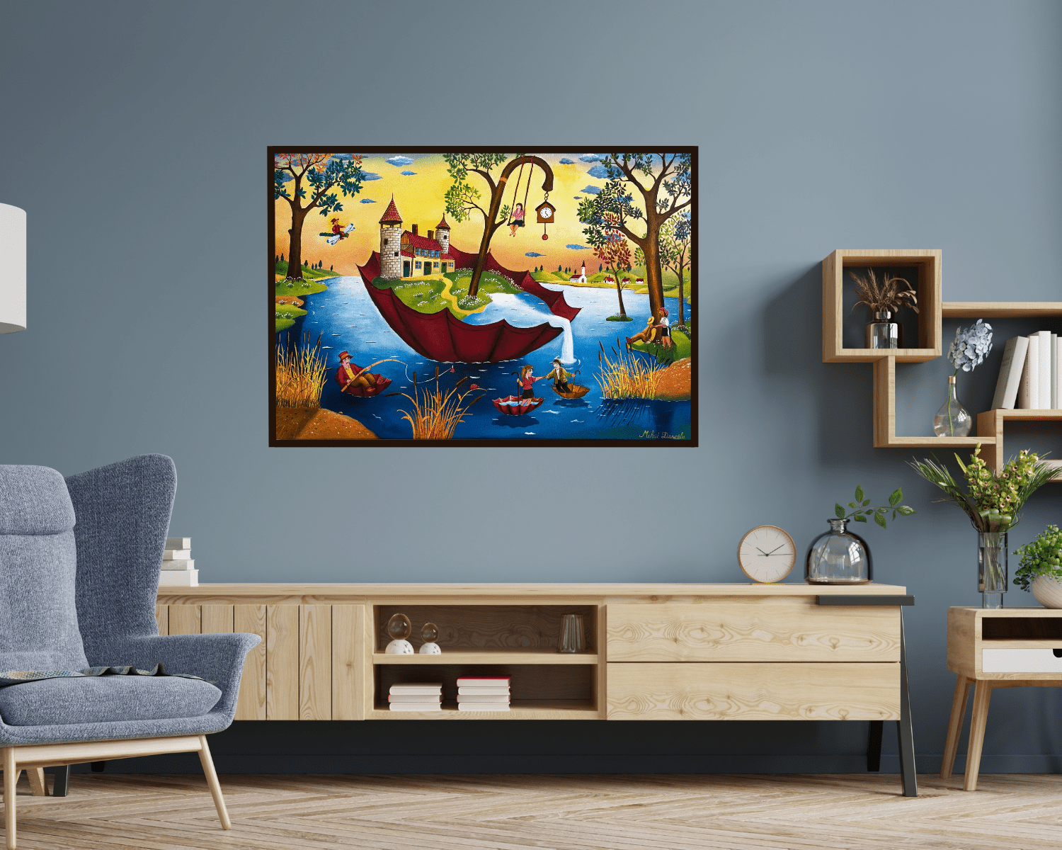 Limited Prints "Red Umbrella" by Mihai Dascalu 39.5" x 27.5" - ThePopUp Art Gallery