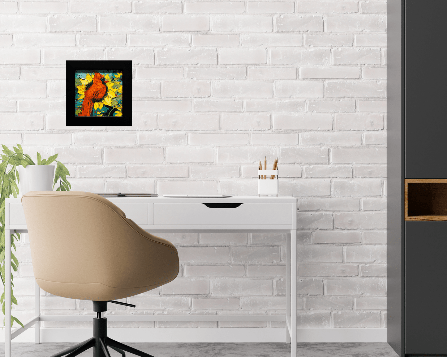 Original Painting "Ohio Voice 2" by Natalya Romanovsky 6" x 6" - ThePopUp Art Gallery