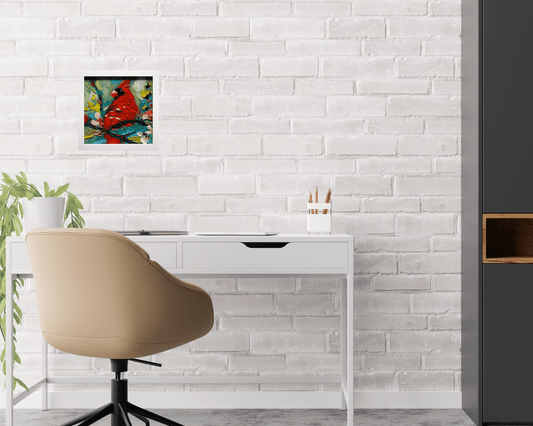 Original Painting "Ohio Voice 1" by Natalya Romanovsky 6" x 6" - ThePopUp Art Gallery