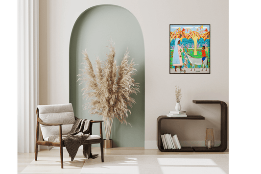 Original Painting "Annunciation By Archangel Gabriel" by Seymour Etienne Bottex 20" x 24" - ThePopUp Art Gallery